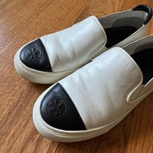Tory Burch Men's Cream and Black Loafers